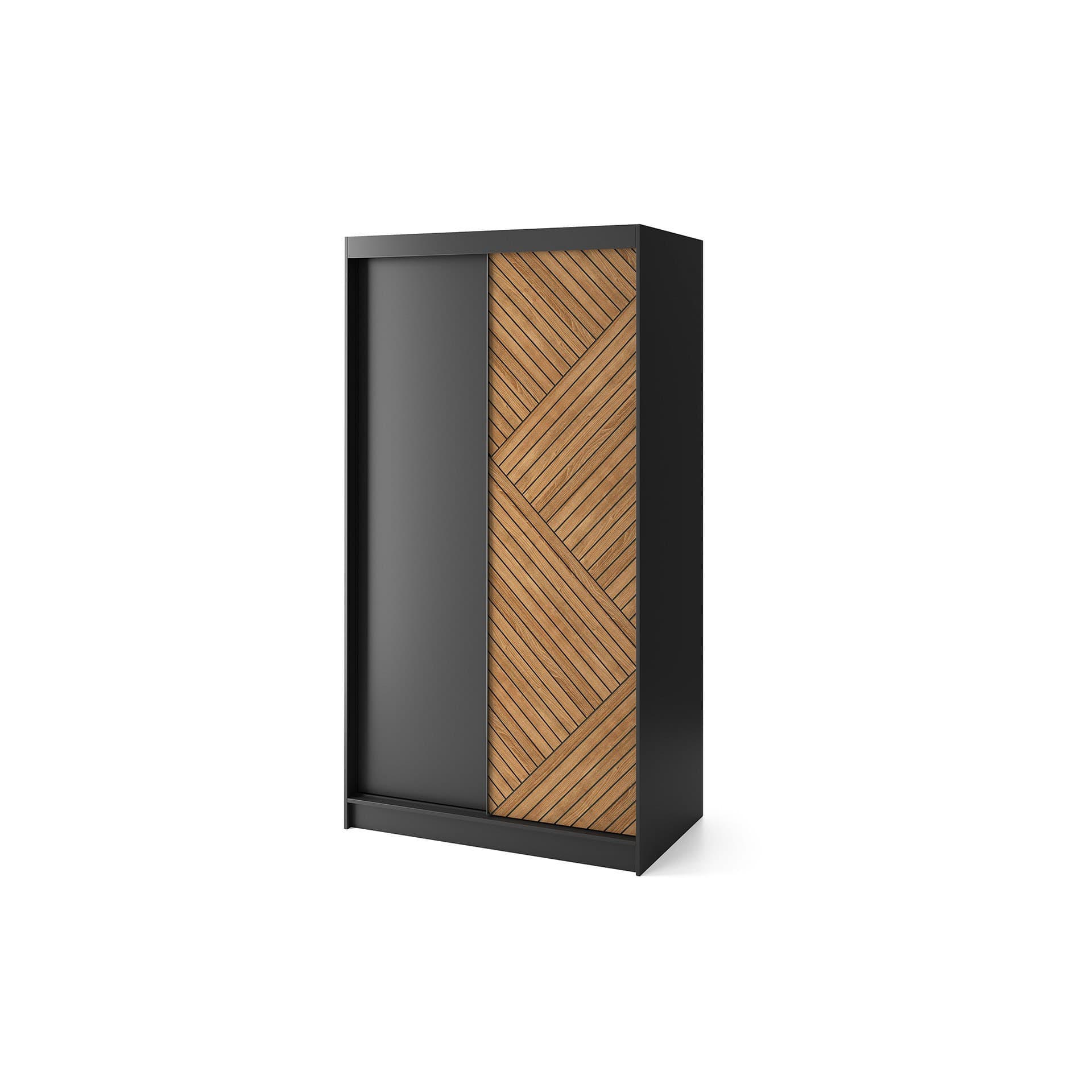 Šatníková skriňa Marrphy 120 cm dub karamel/čierna
