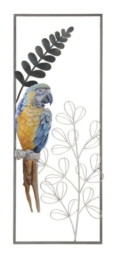 Kovová nástenná dekorácia Parrot 28,6x74,3 cm viacfarebná