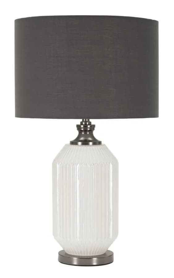 Stolná lampa Brighty 65 cm šedo-biela