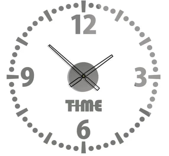 Nástenné samolepiace hodiny Roundy 78 cm sivé