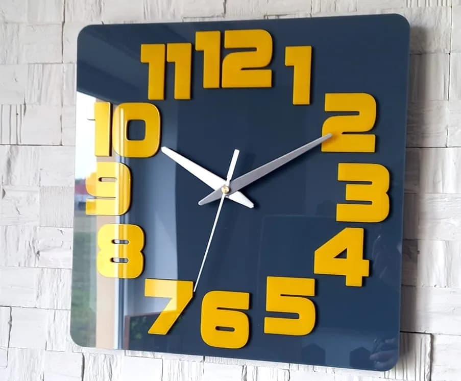 Nástenné hodiny Logic 30 cm šedé/žlté