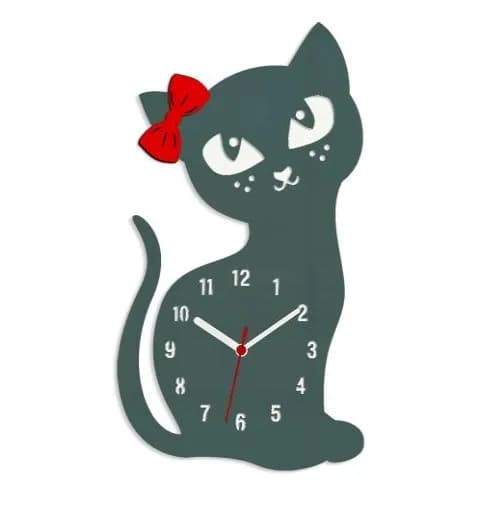 Nástenné hodiny Cat sivé