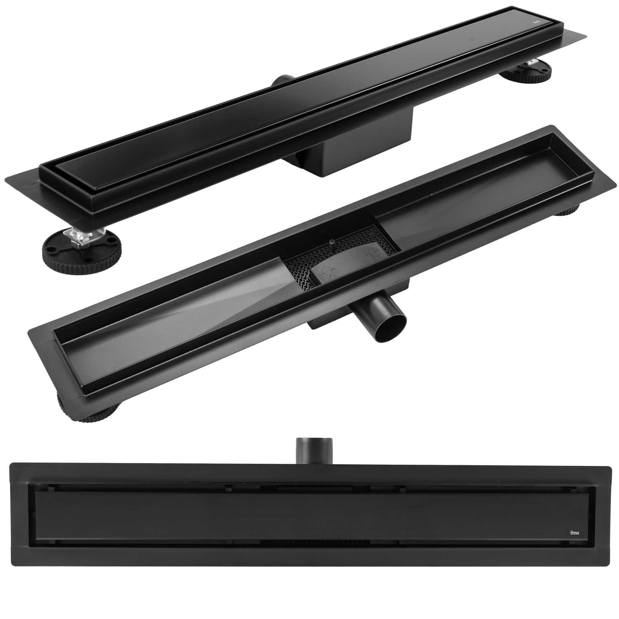 Lineárny odtokový žľab Rea Neox 70 cm čierny