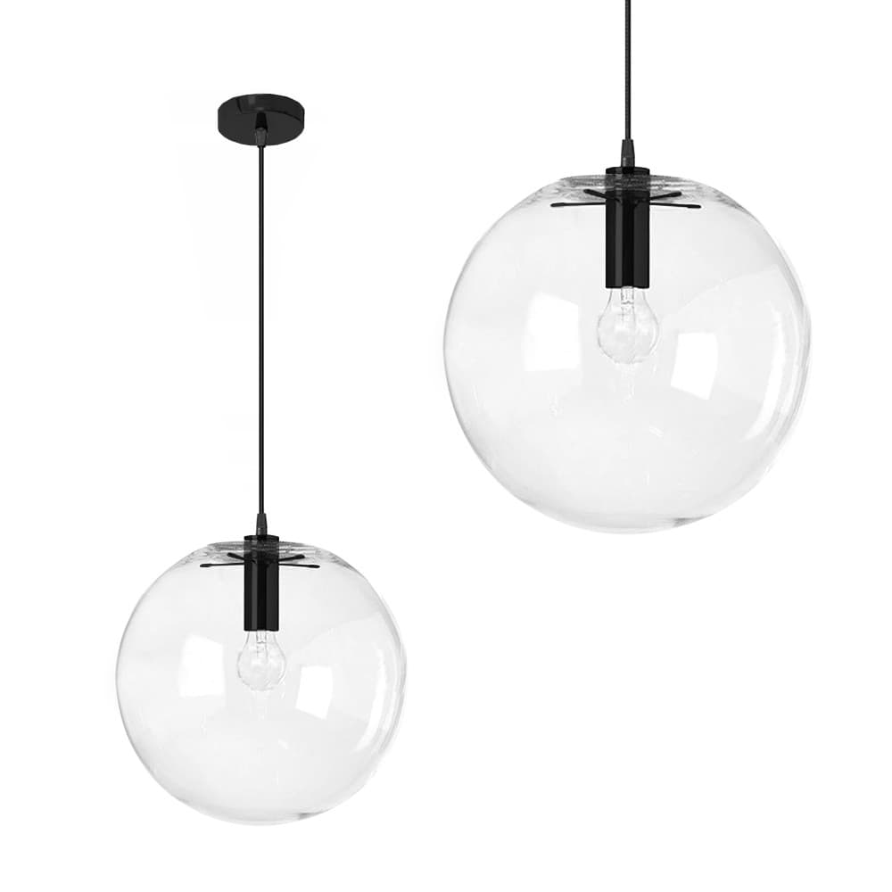 Stropné svietidlo Lassi Black 30 cm transparentné