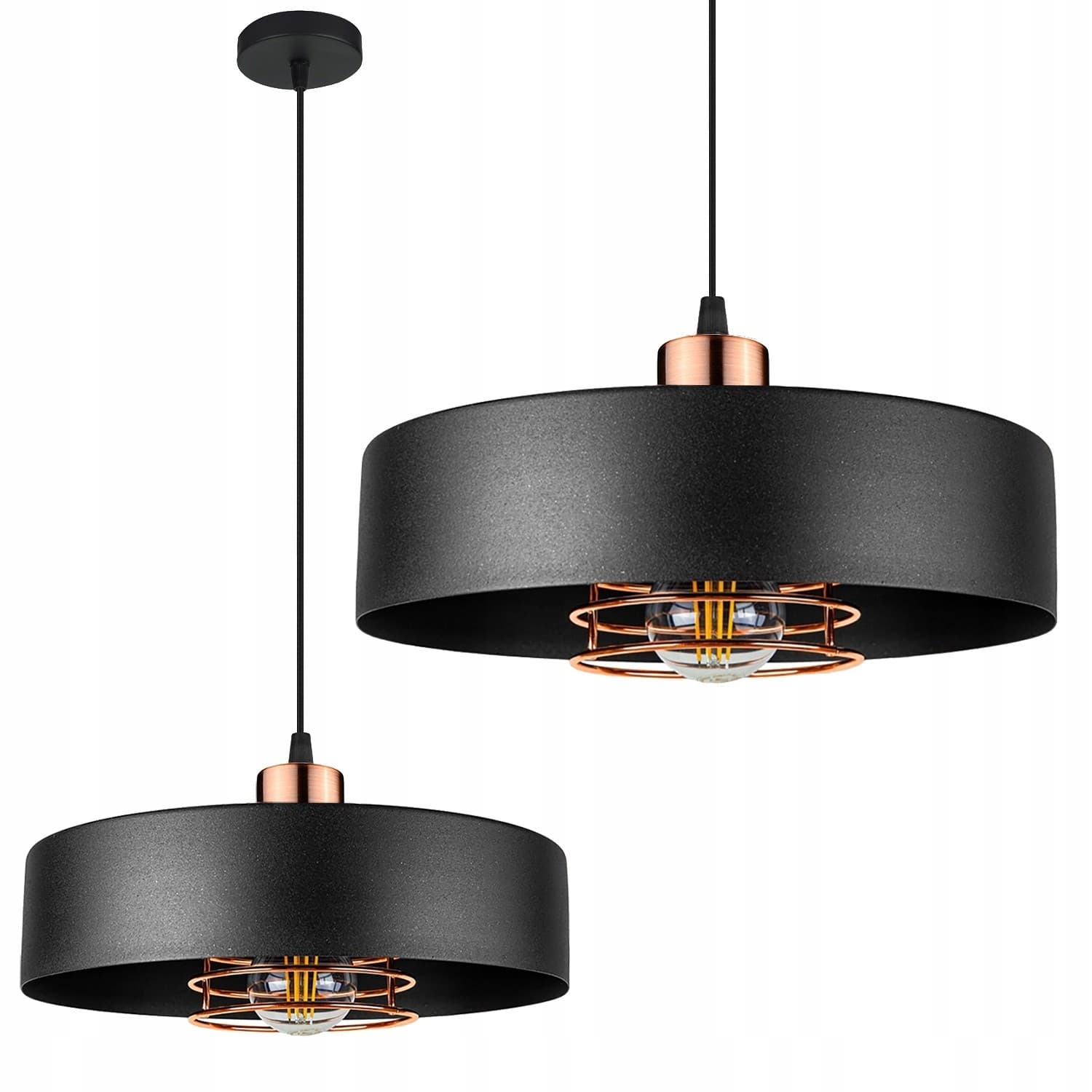 Závesná lampa La Belle XXXV čierna/zlatá
