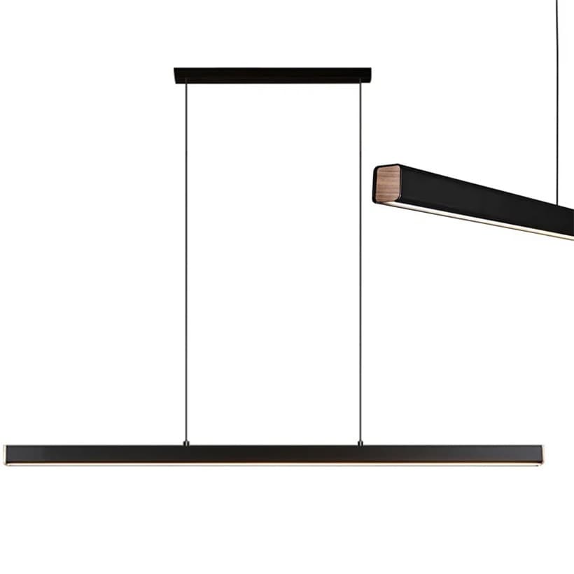 Závesný LED luster APP1448-CP 100 cm čierny/neutrálna biela