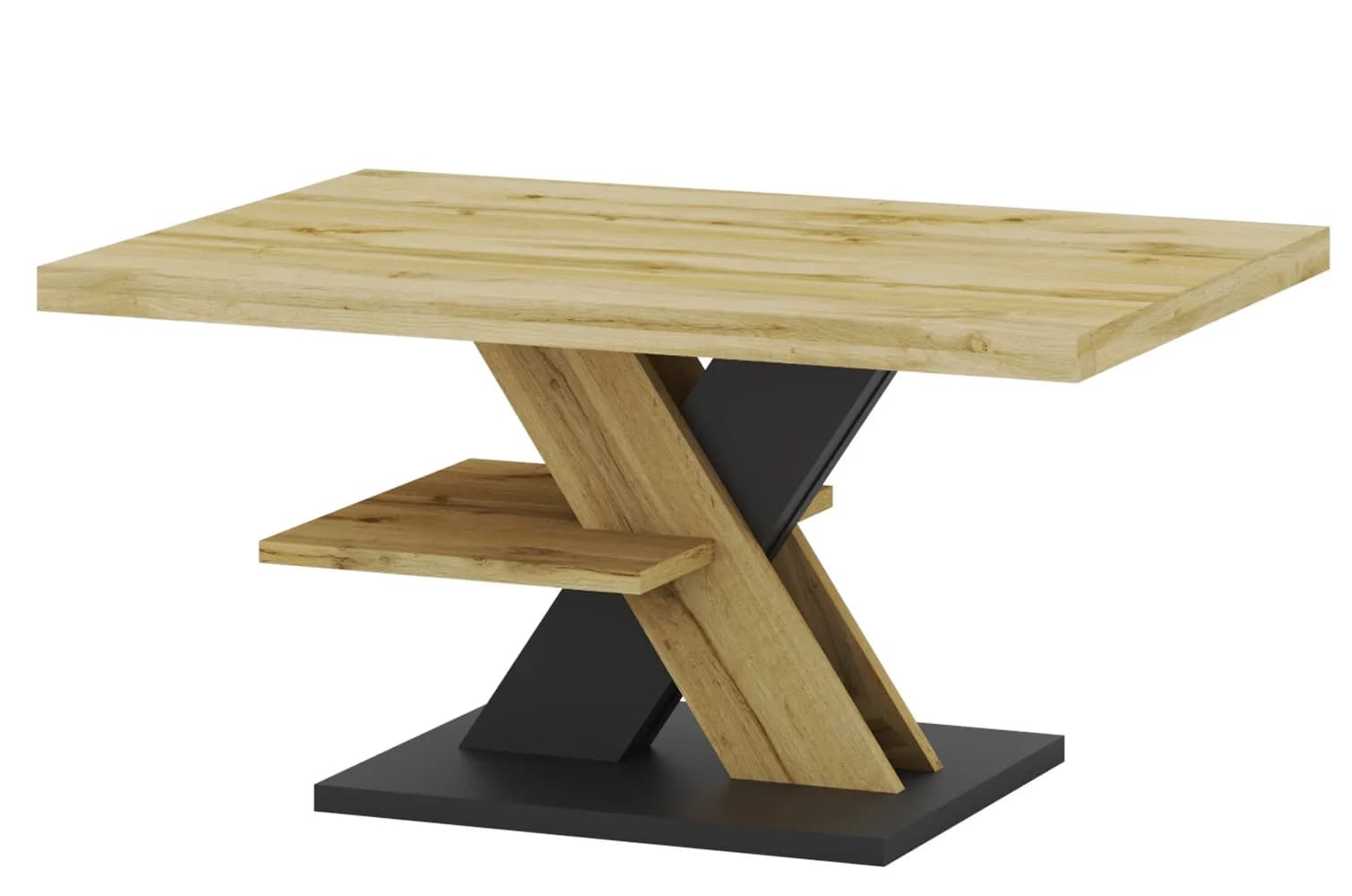 Konferenčný stolík Cross 90 cm dub Wotan/čierny