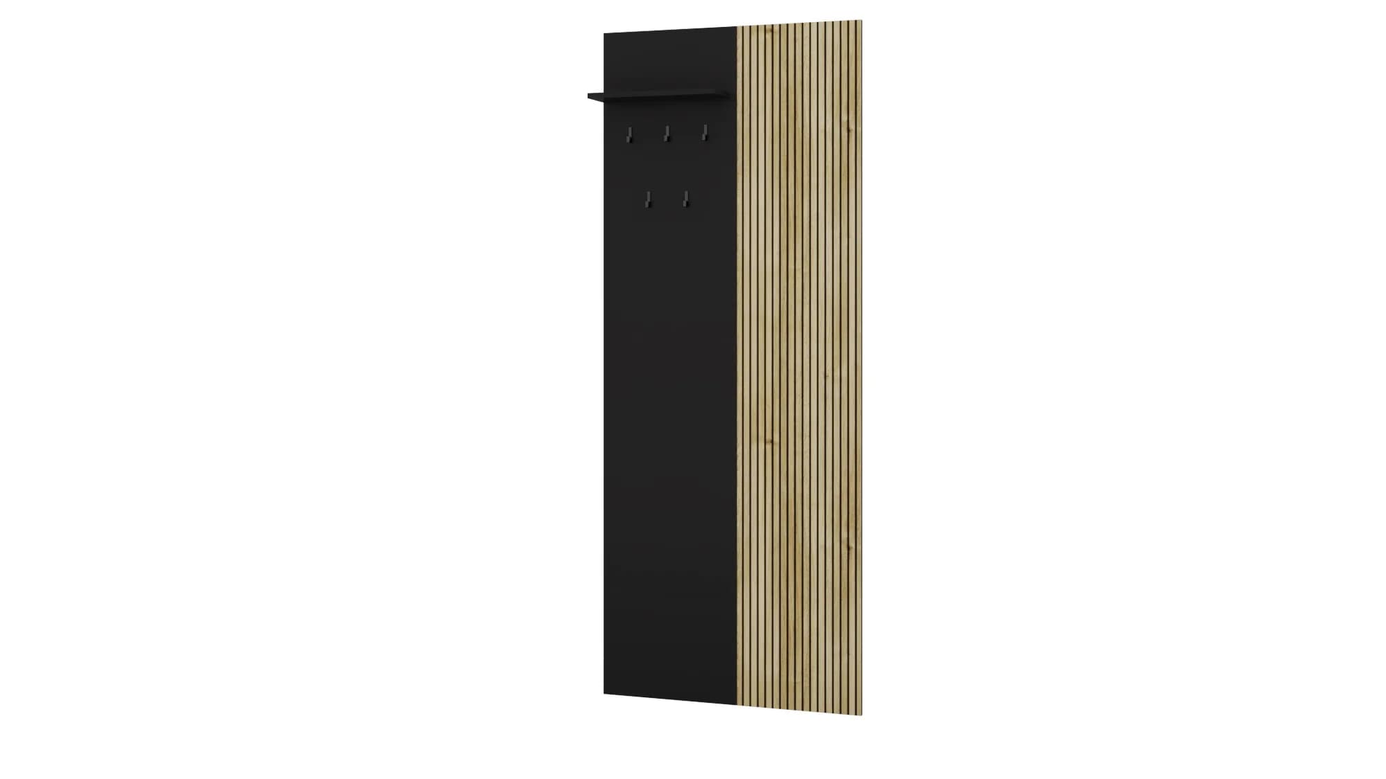 Predsieňový vešiak Wenis 01 72 cm čierny/dub Karlstad