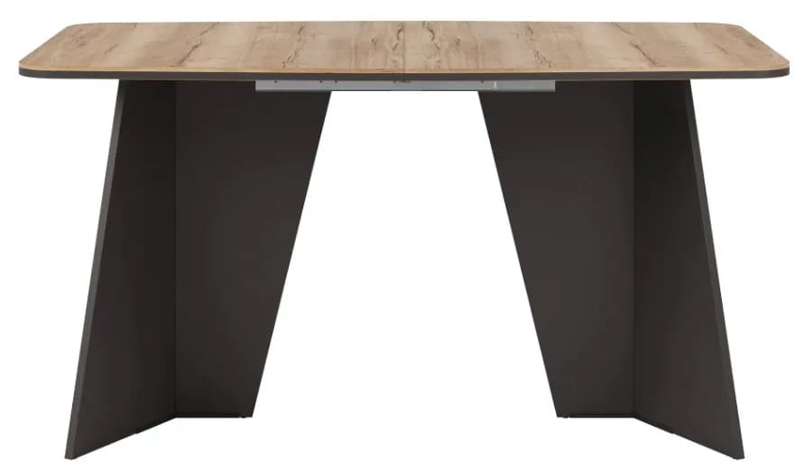 Jedálenský rozkladací stôl Monza 156/206 cm čierny/dub Halifax