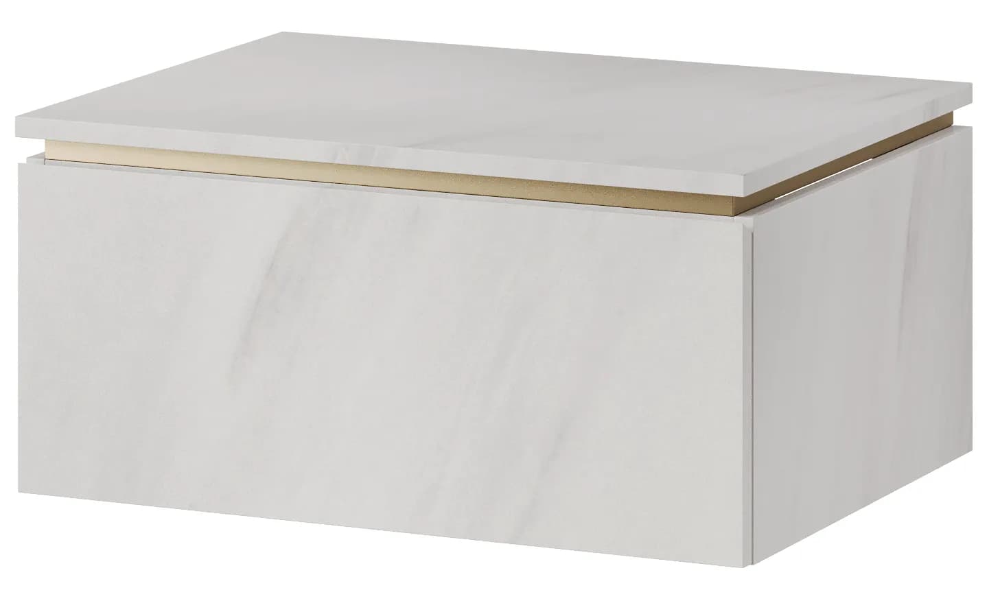 Závesná skrinka pod umývadlo Letto 03 60 cm biely mramor/zlatá