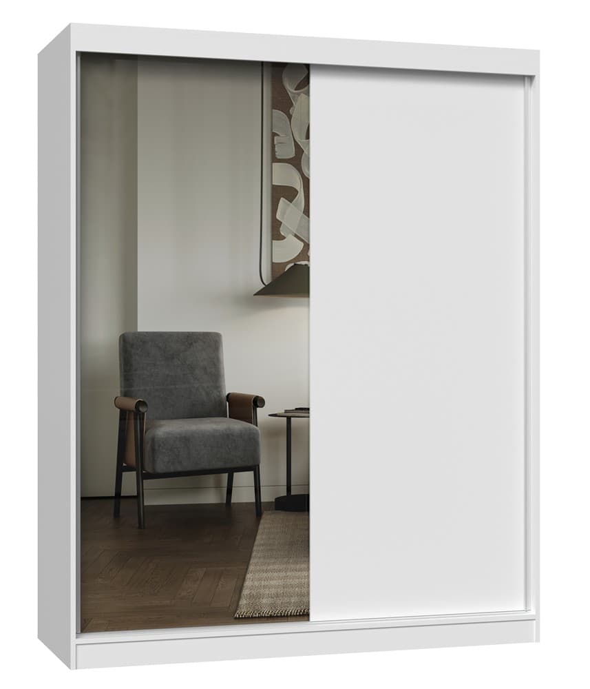 Šatníková skriňa so zrkadlom Iga A/B 160 cm biela