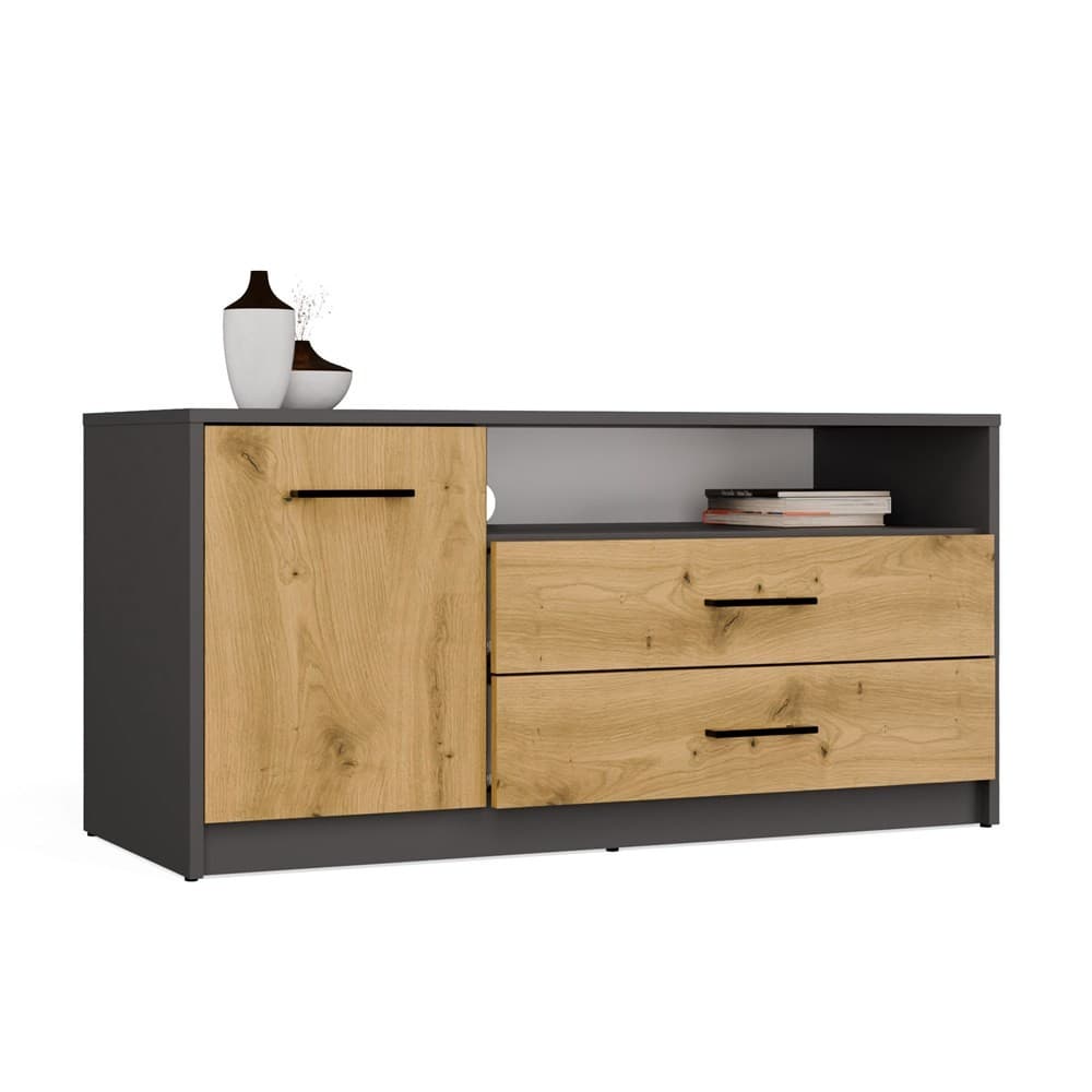 TV skrinka SIMPLO 1D2S 109 cm antracitová/dub remeselný