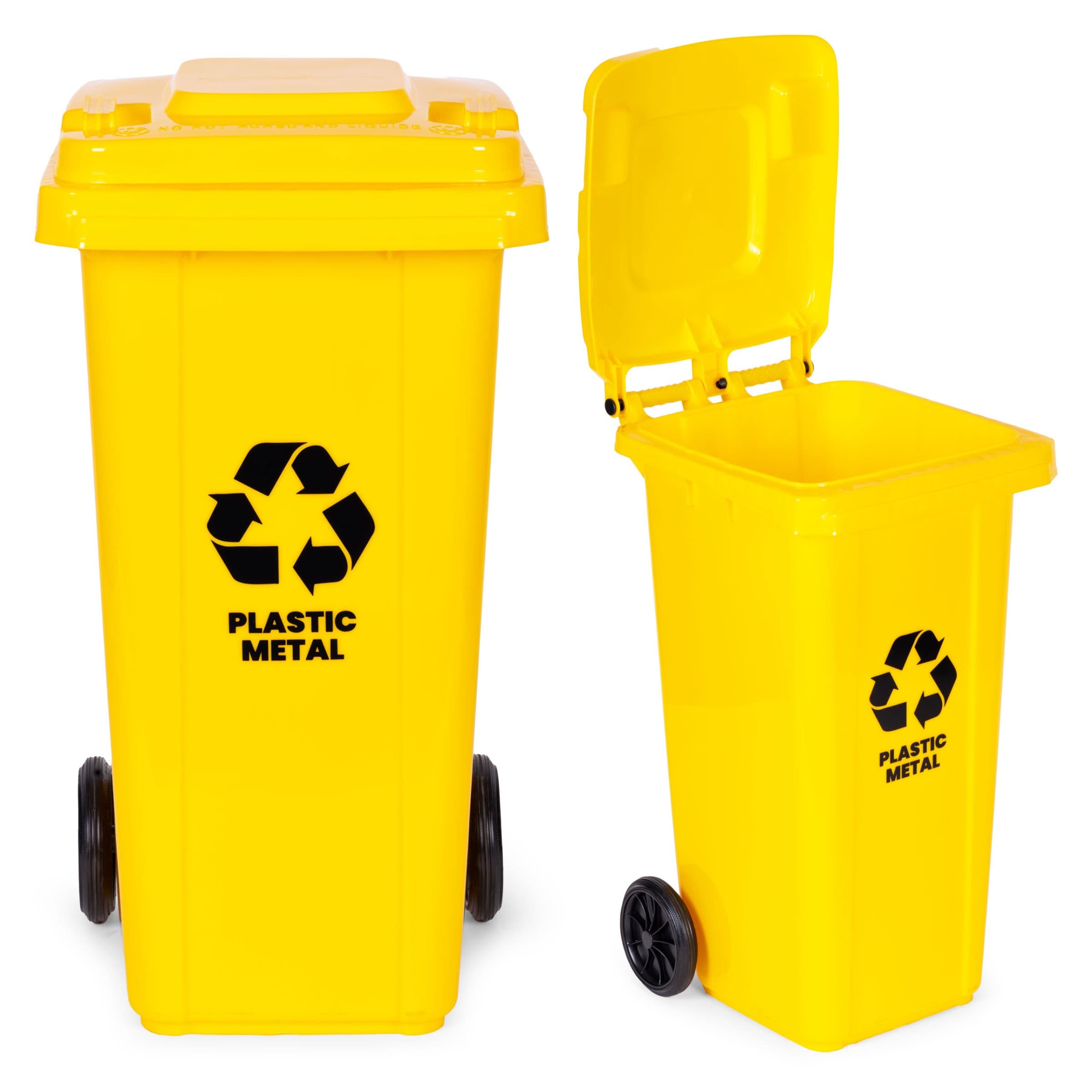 Smetná nádoba na plast ECOSORT 120 L žltá