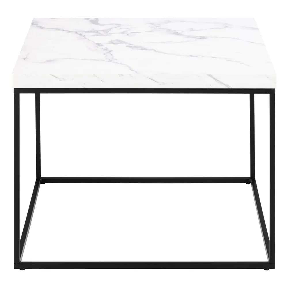 Konferenčný stolík Barossa 60 cm biely mramor/čierny