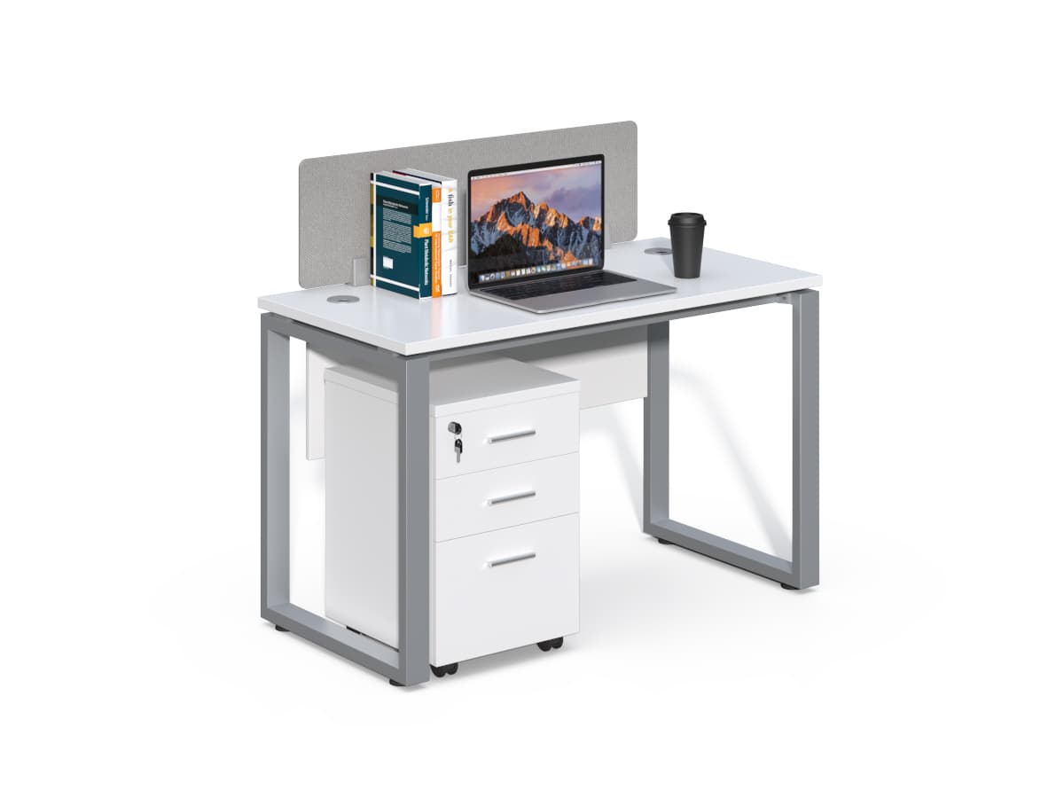 Kancelársky stôl s kontajnerom Houseland Prime Max 01 120 cm biely
