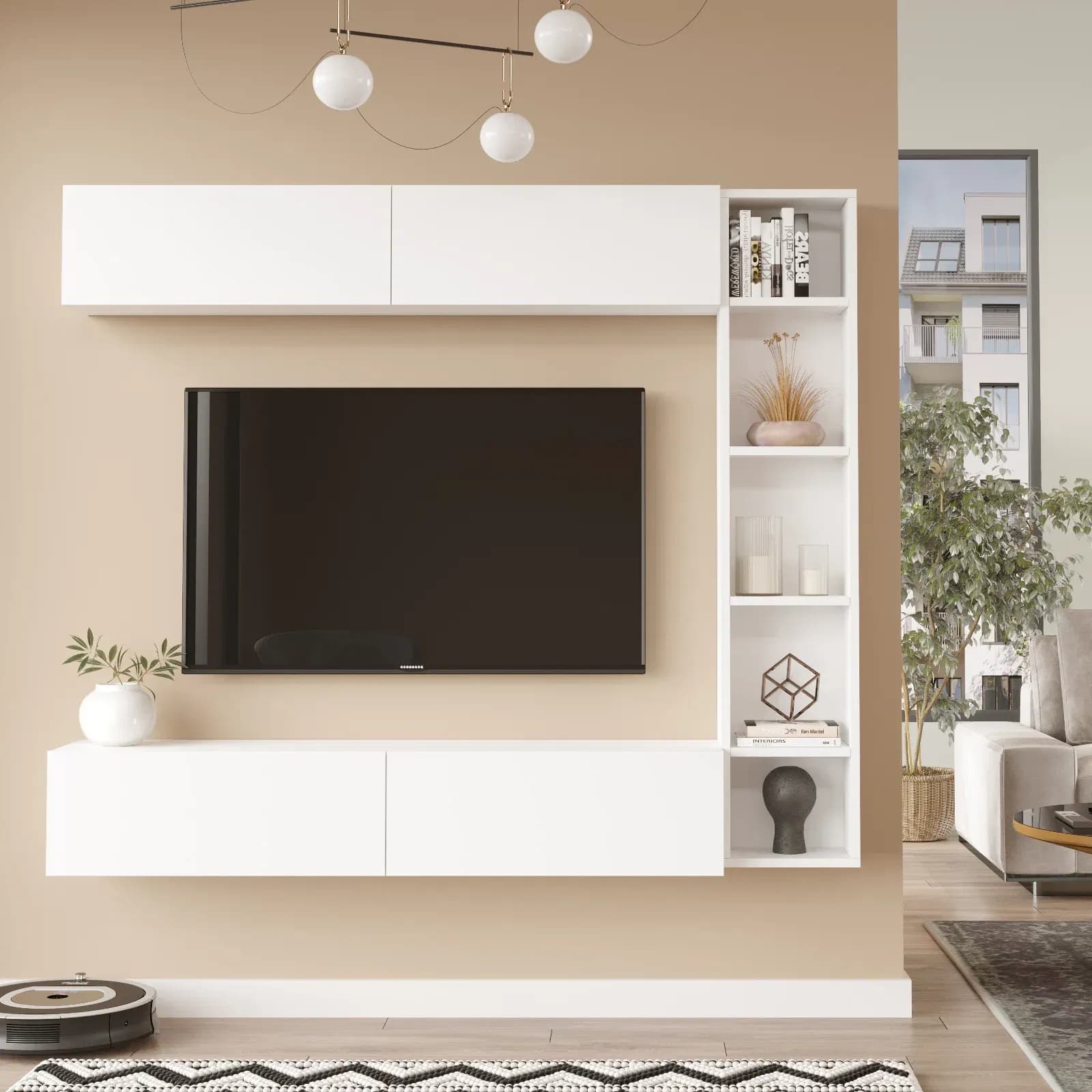 TV stena Houseland Cohen biela