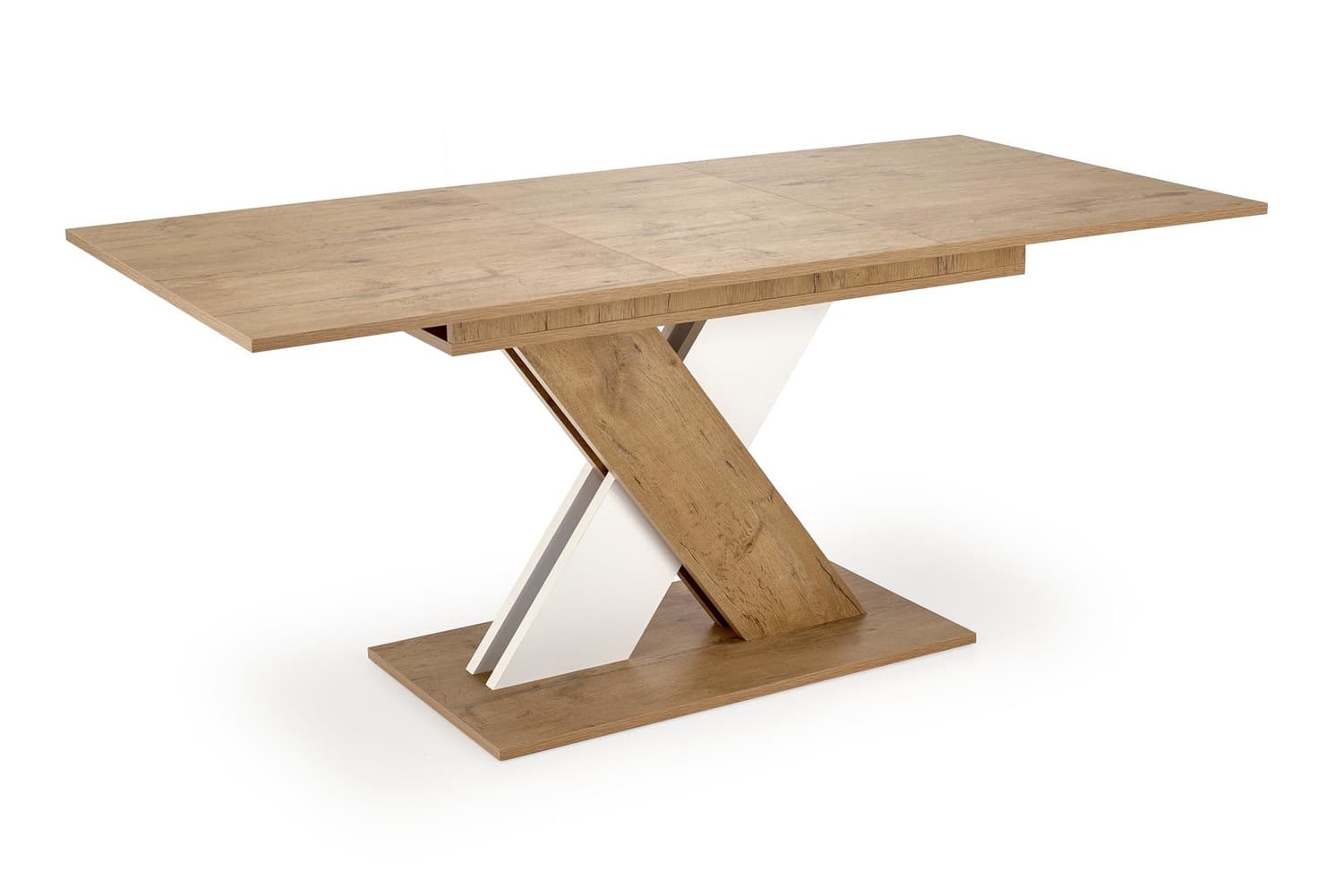 Jedálenský rozkladací stôl XARELTO 130/175 cm dub s dezénom Lancelot/biely