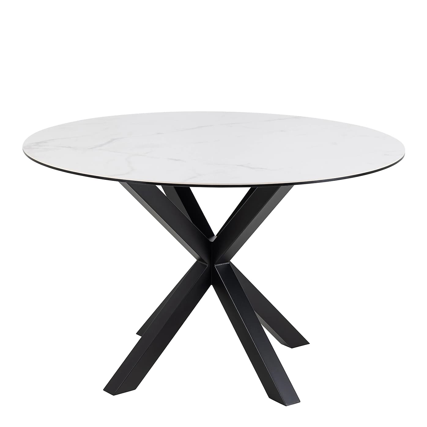 Jedálenský okrúhly stôl Heaven 120 cm biely mramor/čierny