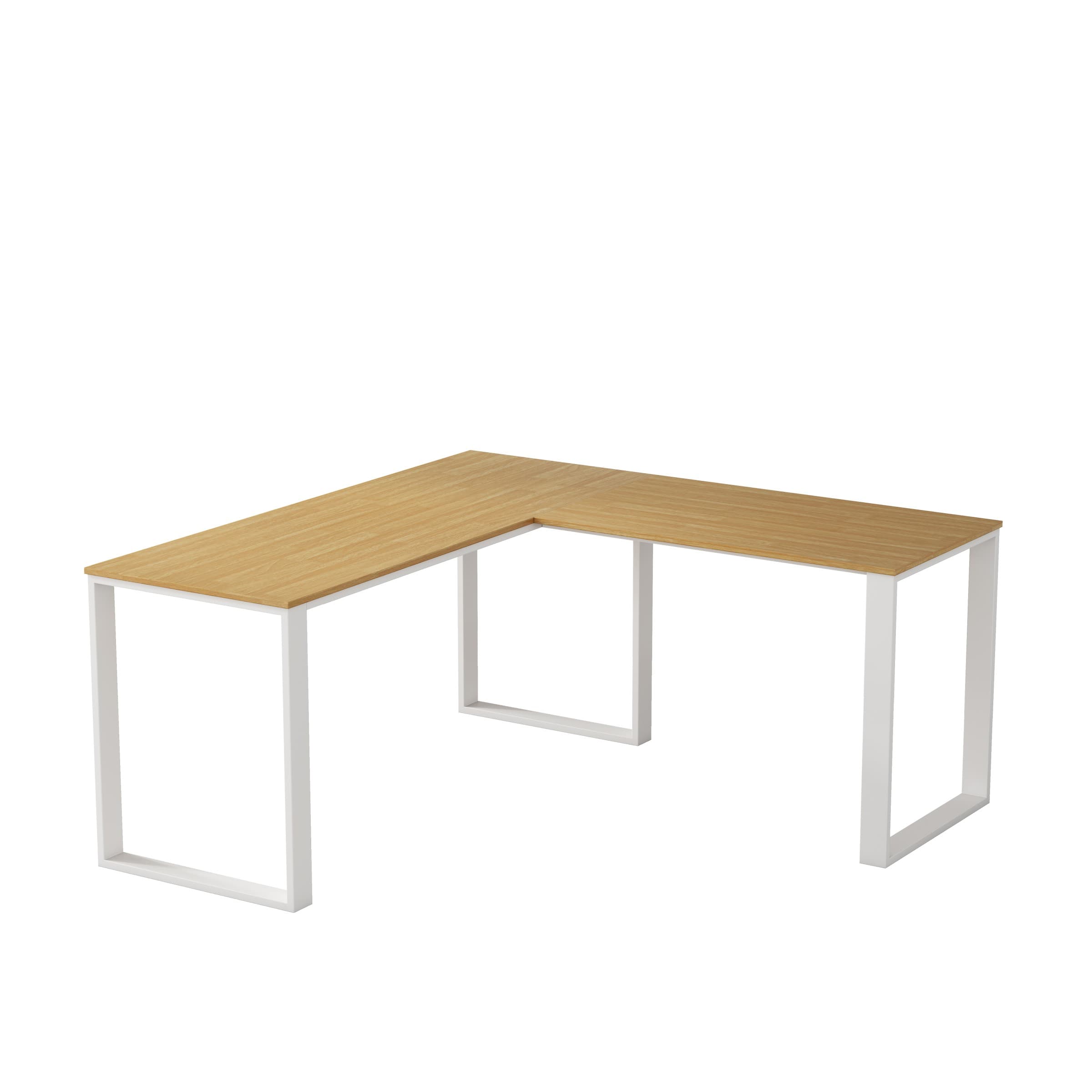 Rohový kancelársky stôl Houseland Nuvia Home 03 160 cm dub/biely