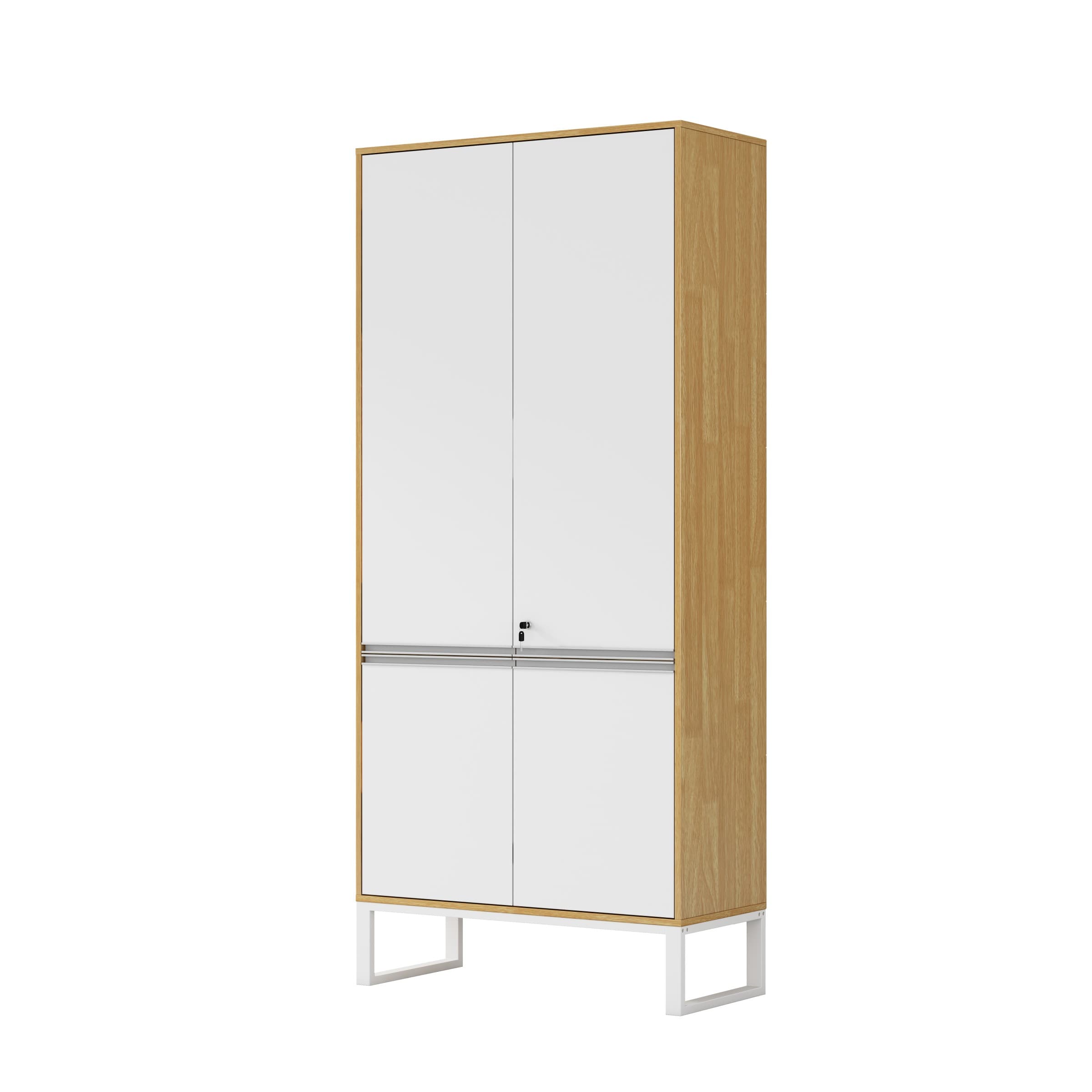 Vysoká kancelárska skriňa Houseland Nuvia Loft 90 cm dub/biela