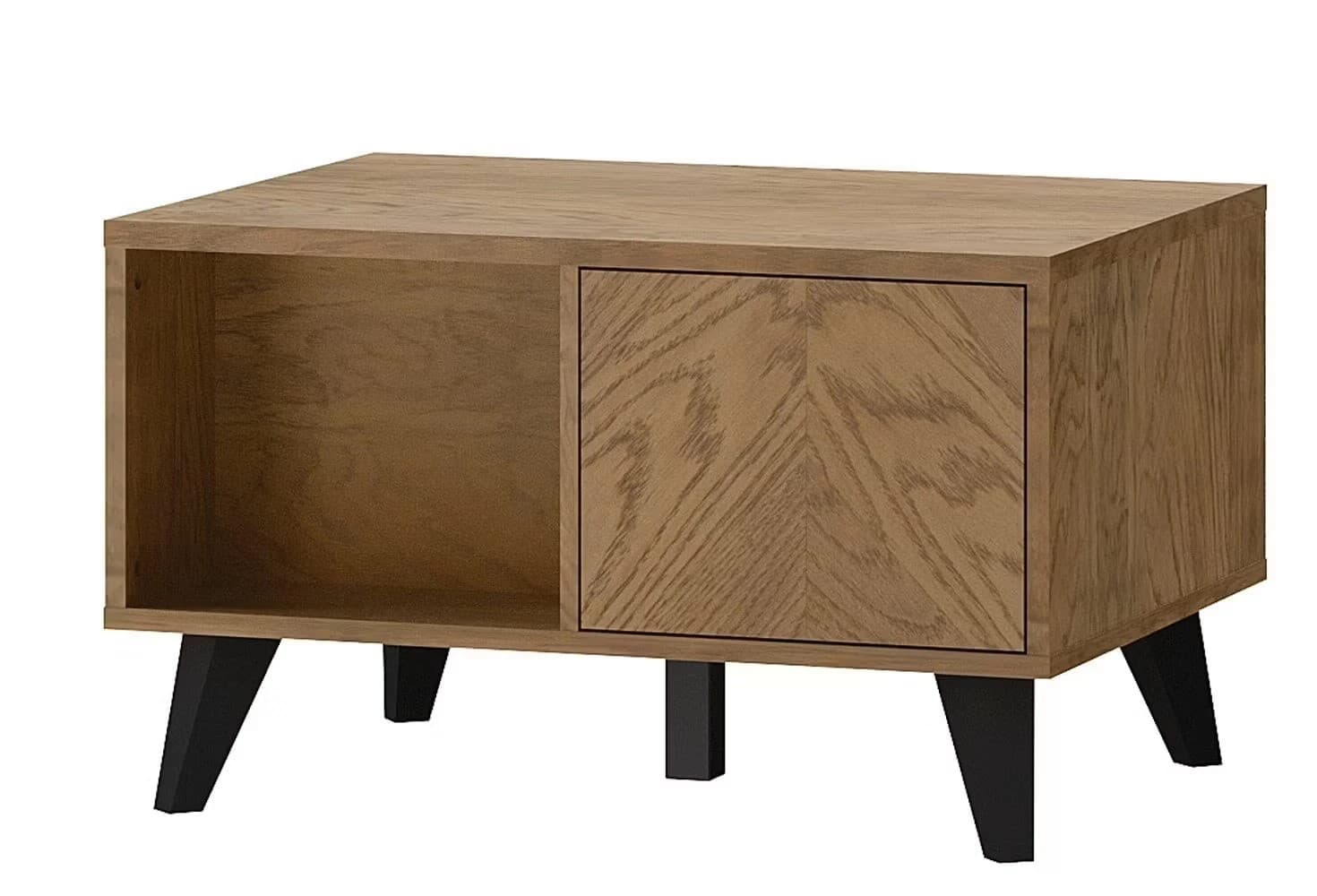 Konferenčný stolík Cozy 41 z masívu 80 cm dub rustikálny/čierny