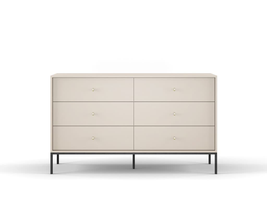 Komoda Mono II 154 cm so zásuvkami béžová/čierna
