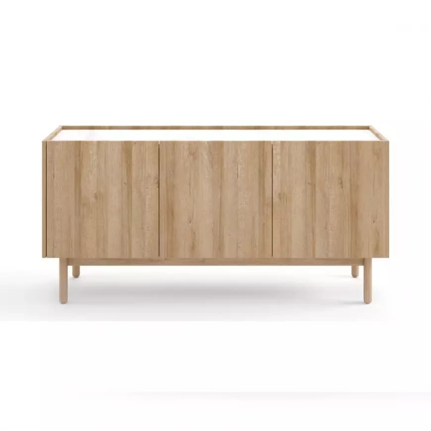 Komoda Boho La 144x68 cm dub riviéra/biely mramor