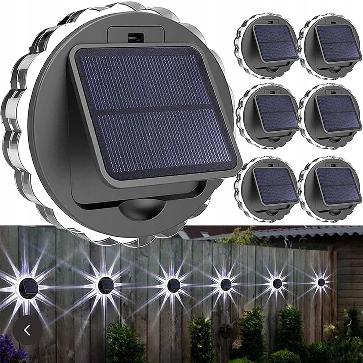 Sada 2 ks LED solárnych nástenných lámp Kinnie 10x10 cm čierna/studená biela