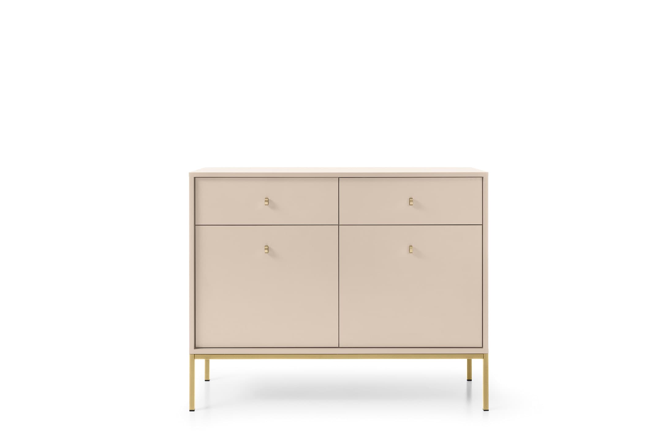Komoda Mono II 104 cm so zásuvkami béžová/zlatá