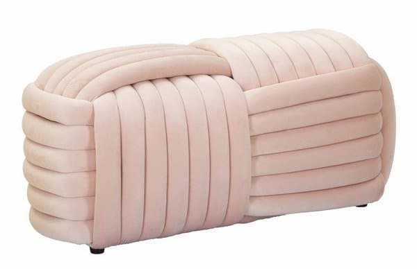 Lavica Softy 90 cm zamatová ružová