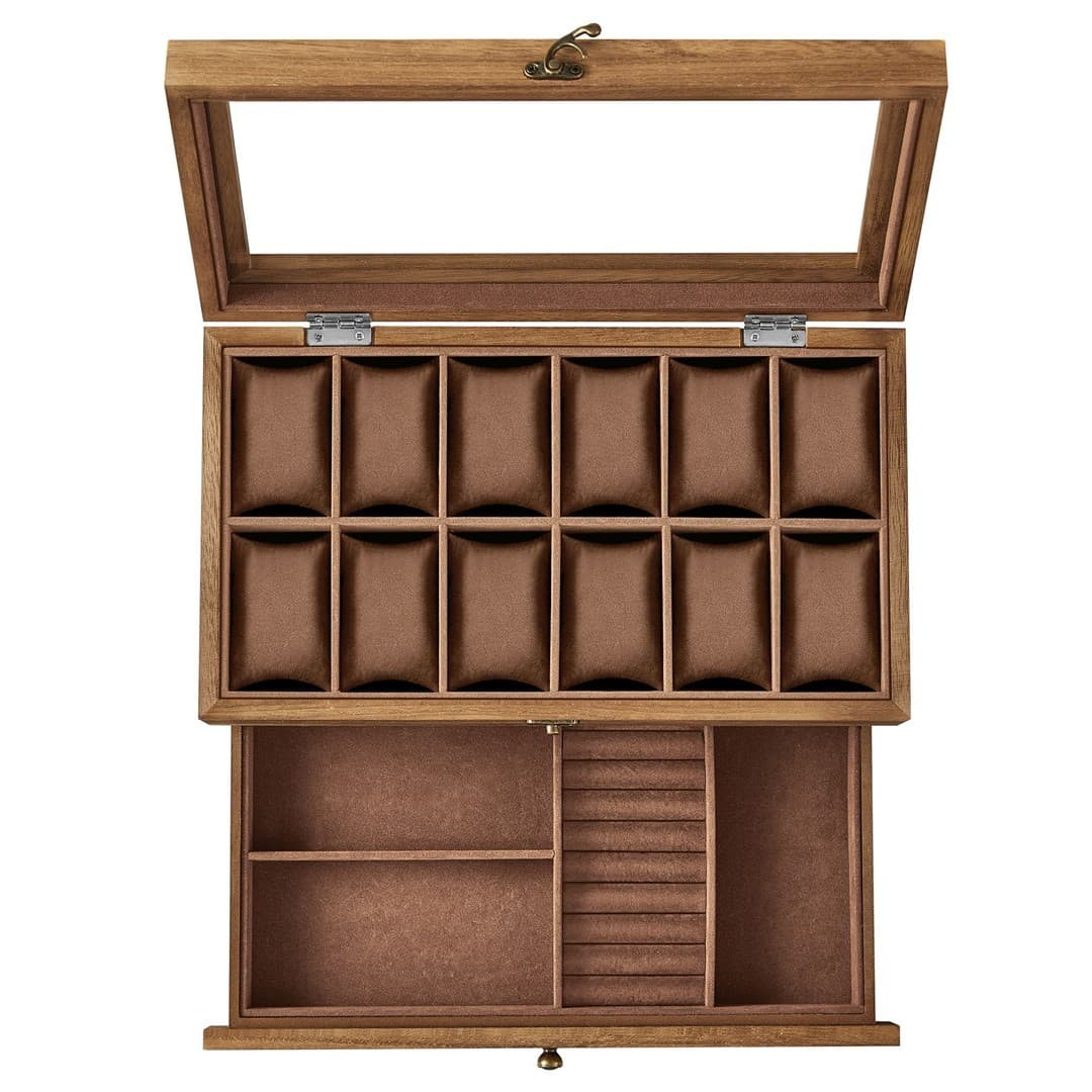 Úložný box na hodinky Vrangle 34 cm hnedý