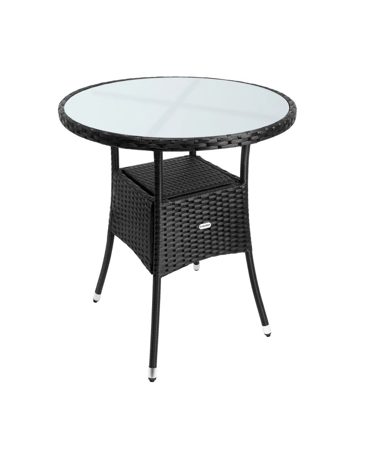 Záhradný stolík Bistra 60 cm polyratan čierny