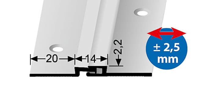 Dilatačný profil pre krytiny do 2 mm (skrutkovací) | Küberit 316 Stříbro F4