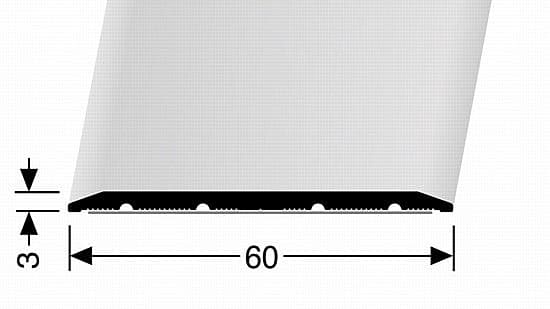 Prechodový profil 60 mm, plochý (samolepiaci) | Küberit 446 SK Stříbro F4