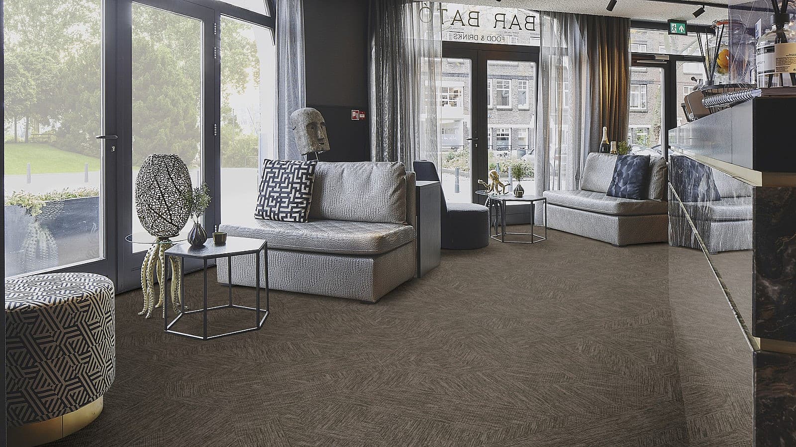 FORBO Flotex Planks Frameweave Sepia 142003