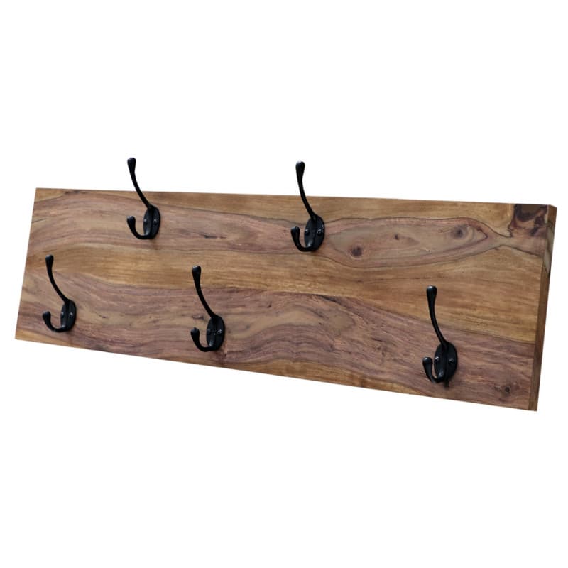 indickynabytok.sk - Vešiak Rami s 5 háčikmi 90x25x2,5 indický masív palisander