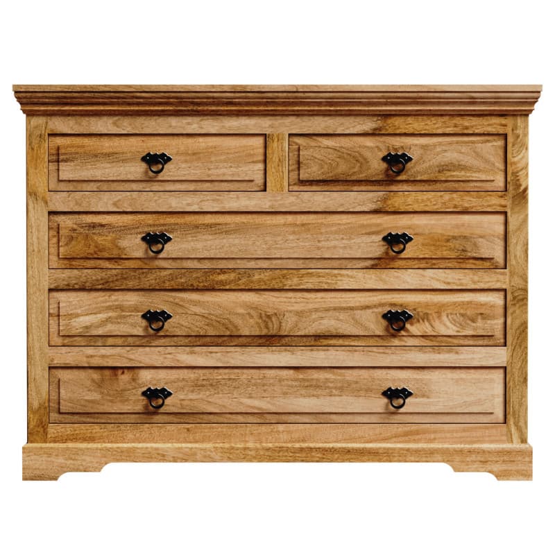 indickynabytok.sk - Komoda Guru 120x90x45 indický masív mango