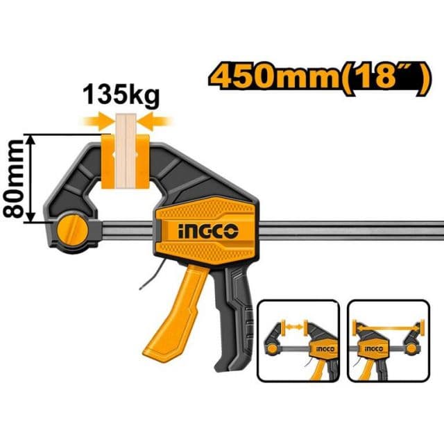 INGCO Svorka stolárska rýchloupínacia 80x450mm INGCO