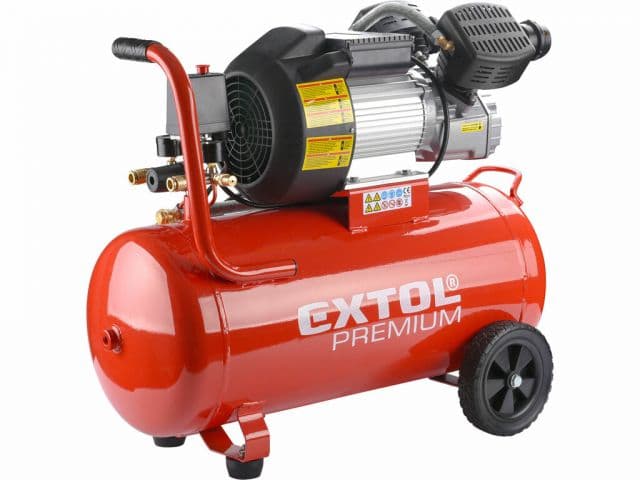 EXTOL PREMIUM Kompresor olej. dvojvalcový príkon 2,2kW, nádoba 50L, max. 8bar.