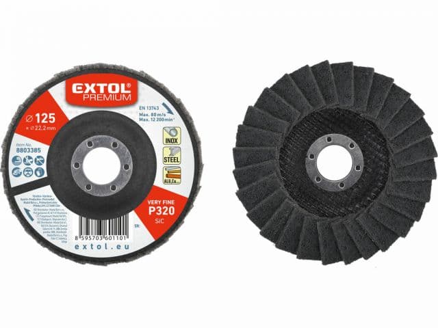 EXTOL PREMIUM Kotúč lamelový šikmý,125mm,P320,netkaná textília