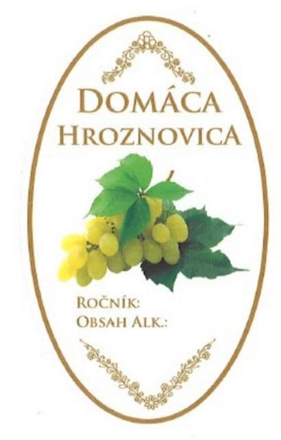 Kinekus Samolepka na fľašu HROZNOVICA domáca 16ks etikiet