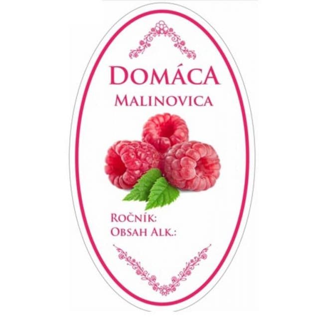 Kinekus Samolepka na fľašu MALINOVICA domáca 16ks etikiet