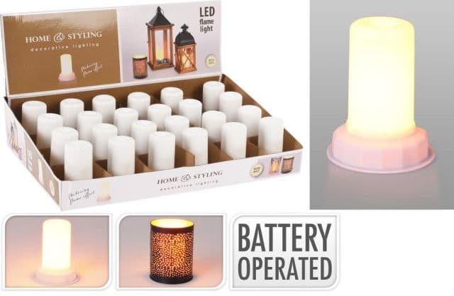 Kinekus Sviečka vklad LED teplé biele 7,5x7,5x9 cm baterky