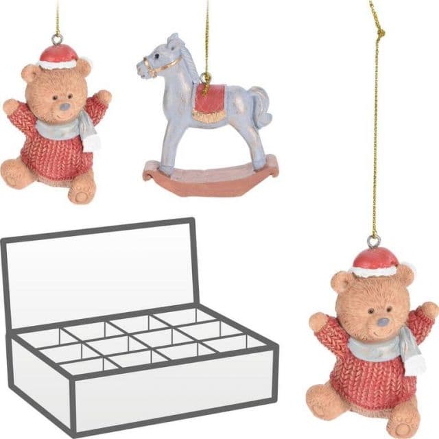 Kinekus Ozdoba závesná medveď, kôň hojdací polystone mix