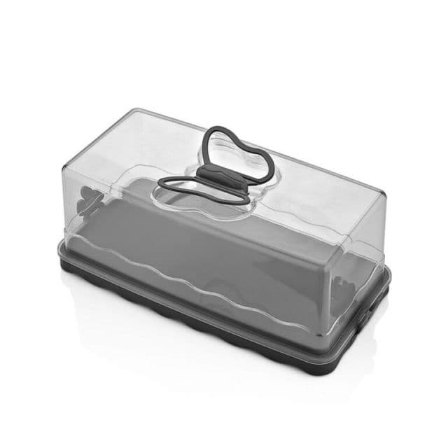 Kinekus Dóza na potraviny, box, plast 33,5x17x14cm s úchytmi čierna