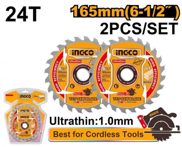 INGCO Kotúč pílový na drevo 165mm, 24z, sada 2ks INGCO INDUSTRIAL KLC