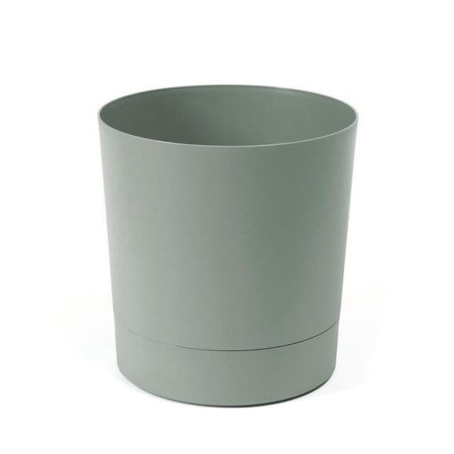 Kinekus Kvetináč s miskou plastový, priemer 280mm, Aura, sivozelený, výška 294mm