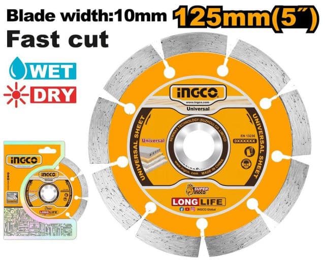 INGCO Kotúč diamantový o125x22,2 mm SEGMENT INGCO KLC