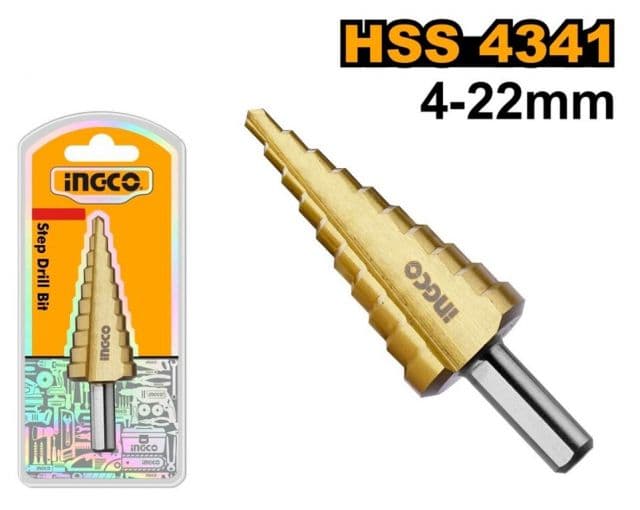 INGCO Vrták stupňovitý na kov s titanovým povrchom 4-22mm INGCO KLC