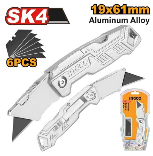 INGCO Nôž lámací pracovný 19mm s vymeniteľnou čepeľou INGCO 5x čepeľ KLC
